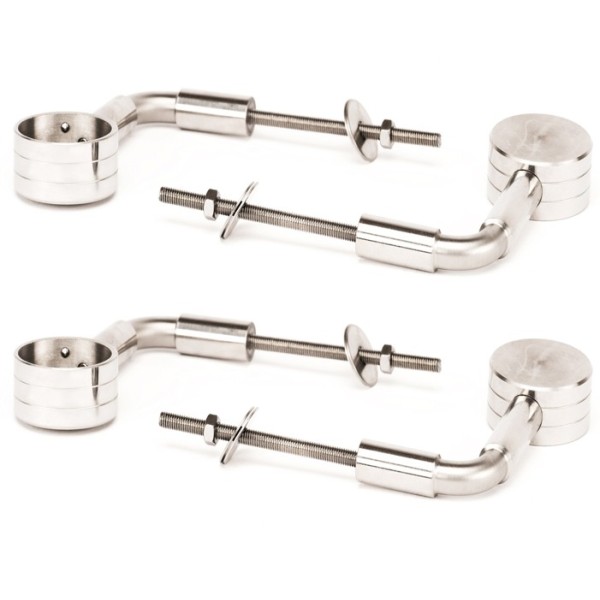JUEGO SOPORTE TIRADOR T-40 INOX. DESPLAZADO DOBLE