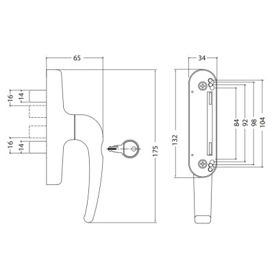 CREMONA FALLEBA PRACTICABLE MOD.710 CON LLAVE EUROPEA TOVIC