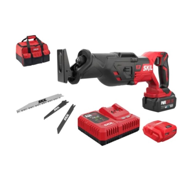 SIERRA SABLE SKIL A BATERÍA 20V 4Ah 3480 + BOLSA + HOJAS (MADERA, METAL, PODAR)