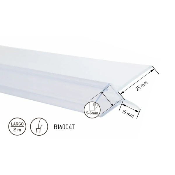 BURLETE PERFIL MAMPARA CRUCE CORREDERA "K" B16004T