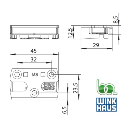 CERRADERO  DE SEGURIDAD WINKHAUS  SBS.K.76.M3 4926436 PLANO MEDIDAS COTAS