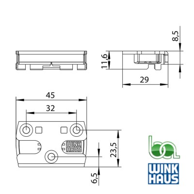 CERRADERO  DE SEGURIDAD WINKHAUS SBS.K.152 4990061 PLANO MEDIDAS COTAS