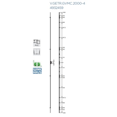 CREMONA CORREDERA  GVMC.2000-4 V2 4932459 WINKHAUS COTA VARIABLE AGUJA 15,5 PLANO MEDIDAS COTAS