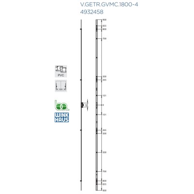 CREMONA CORREDERA  GVMC.1800-4 V2 4932458 WINKHAUS COTA VARIABLE AGUJA 15,5