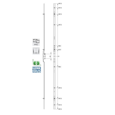 CREMONA CORREDERA GVMC.1000-3D7,5 4965364 WINKHAUS COTA VARIABLE AGUJA 7,5 PLANO MEDIDAS COTAS