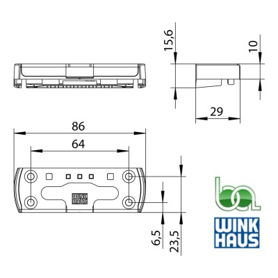 ERRADERO DE SEGURIDAD WINKHAUS SBK.K.144 4T 5049010 PLANO MEDIDAS COTAS