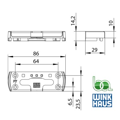CERRADERO DE SEGURIDAD WINKHAUS SBK.K162.P7 4964887 PLANO MEDIDAS COTAS