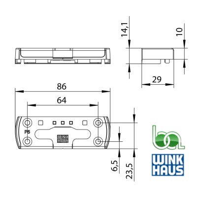 CERRADERO DE SEGURIDAD WINKHAUS  SBK.K.205.P5 4996028 PLANO MEDIDAS COTAS