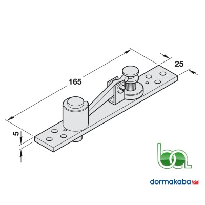 PERNO SUPERIOR REGULABLE CON RODAMIENTO BISAGRA PIVOTANTE DORMAKABA 8062