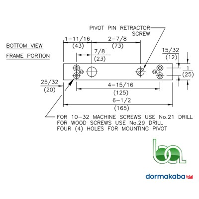 PERNO SUPERIOR REGULABLE CON RODAMIENTO BISAGRA PIVOTANTE DORMAKABA 8062