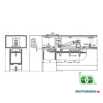 PERNO SUPERIOR REGULABLE CON RODAMIENTO BISAGRA PIVOTANTE DORMAKABA 8062