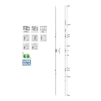 CREMONA GAM.1800-2 4926295 WINKHAUS COTA VARIABLE AGUJA 15,5