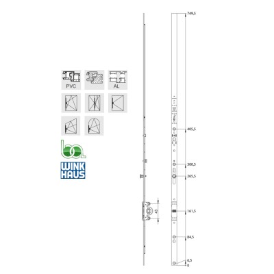 CREMONA GAK. 945-1 4926209 WINKHAUS COTA FIJA AGUJA 15,5 PLANO MEDIDAS COTA
