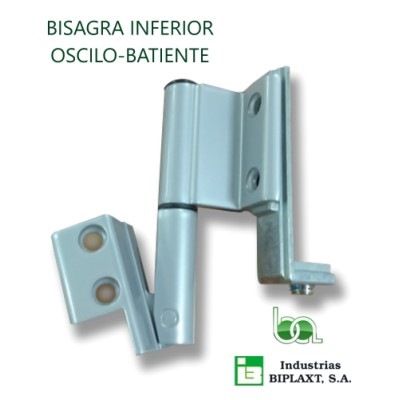 KIT OSCILOBATIENTE PARA 1 HOJA B-2000 BIPLAXT PLATA BISAGRA INFERIOR