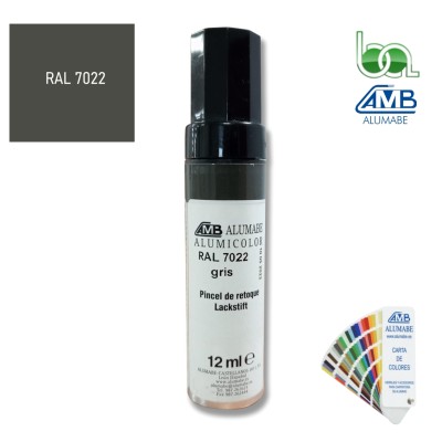 STICK PINCEL RETOQUE EN ALUMINIO GRIS SOMBRA RAL 7022 BRILLO 12 ML