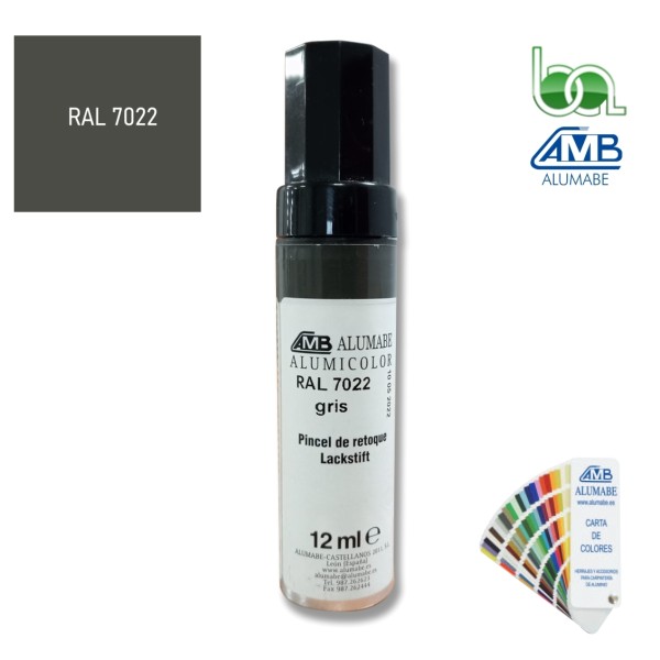 STICK PINCEL RETOQUE EN ALUMINIO GRIS SOMBRA RAL 7022 BRILLO 12 ML