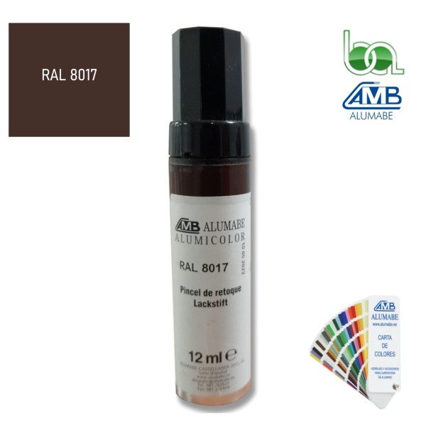 STICK PINCEL RETOQUE EN ALUMINIO MARRÓN CHOCOLATE RAL 8017 BRILLO 12 ML