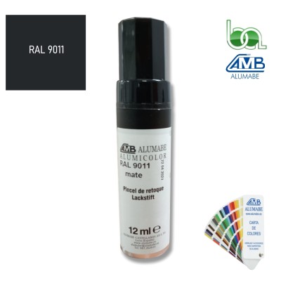 STICK PINCEL RETOQUE EN ALUMINIO NEGRO GRAFITO RAL 9011 MATE 12 ML