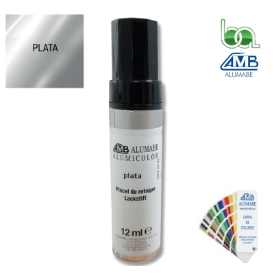 STICK PINCEL RETOQUE EN ALUMINIO PLATA BRILLO 12 ML