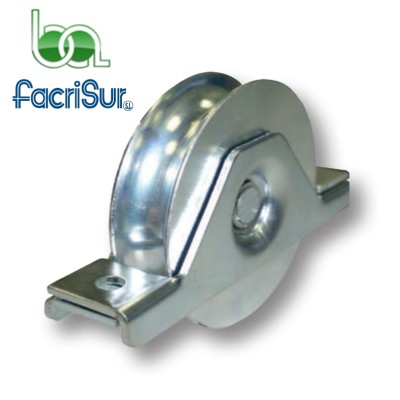 RUEDA POLEA DE ENCASTRAR PARA ATORNILLAR 80X25 RED.20MM  PARA CANAL REDONDO DE 16/20MM R16R080 FACRISUR