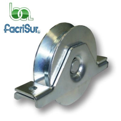 RUEDA POLEA DE ENCASTRAR PARA CANCELAS METÁLICAS CORREDERA, CON SOPORTE PARA ATORNILLAR PARA CANAL DE ÁNGULO "V" FACRISUR