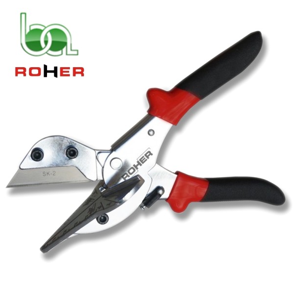 CIZALLA TIJERA INGLETADORA CORTADOR DE INGLETES MULTIÁNGULO GOMA 220 MM HOJA CUCHILLA INTERCAMBIABLE ROHER FORT-FENIX EO-060402
