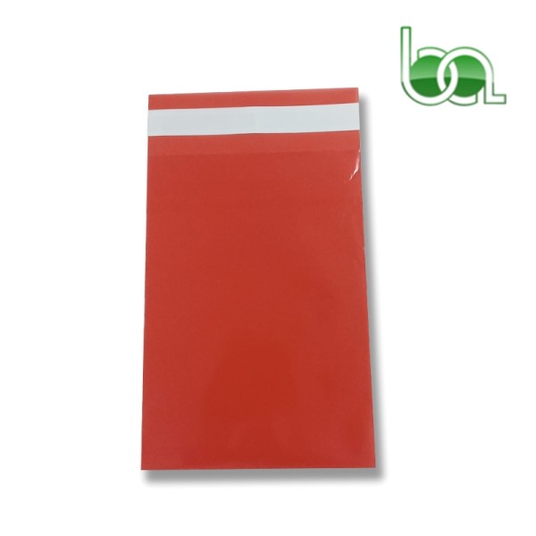 BOLSA DE PLÁSTICO APERTURA SOBRE PARA ENVÍOS G-200 MAT:14 CON CIERRE ADHESIVO 11X18 MM ROJA ANÓNIMA