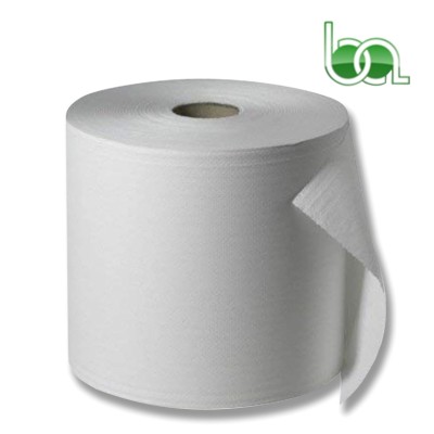 BOBINA DE CELULOSA INDUSTRIAL VIRGEN GOFRADA 2,2 KG BLANCO 2 CAPAS 215M ACABADO LAMINADO