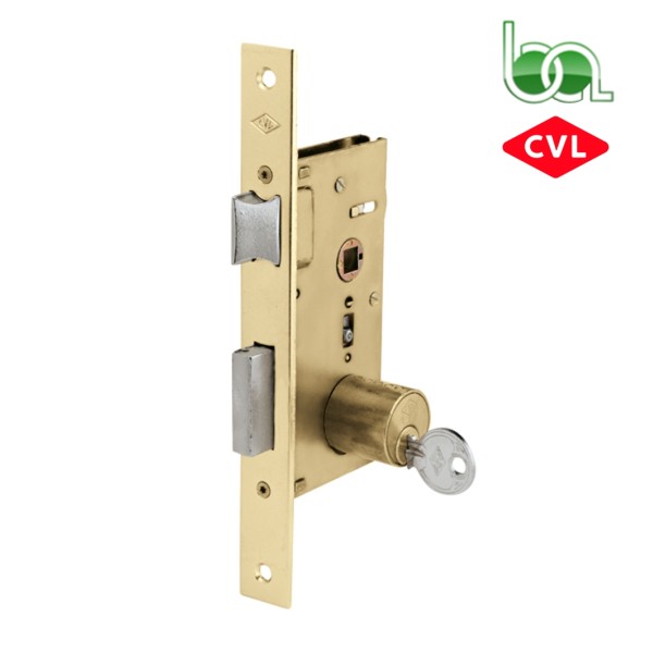 CERRADURA DE EMBUTIR PARA PUERTAS METÁLICAS PALANCA Y PICAPORTE CON CILINDRO REDONDO 1962 CVL