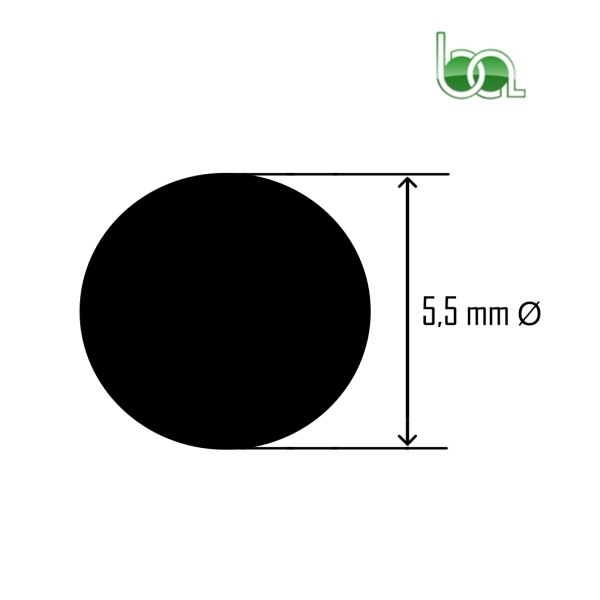 "VT-5,5" METRO VARILLA TOLDO MACARRON CONFECCIÓN 5,5 MM NEGRA PARA LONA DE TOLDO