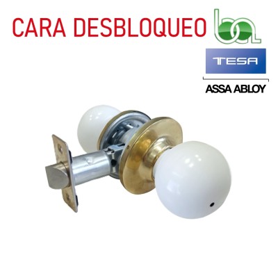 POMO TESA BOLA 2903 LLAVE PASO CON DESBLOQUEO CON ESCUDO LATONADO PARA BAÑO O DORMITORIO