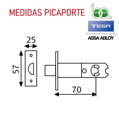 POMO TESA BOLA 2900 LLAVE CONDENA  MEDIDA PICAPORTE MEDIA CAÑA