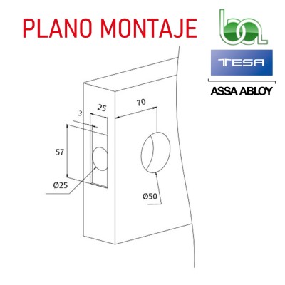 POMO TESA COPA 2500 PLANO MONTAJE MEDIDAS COTAS