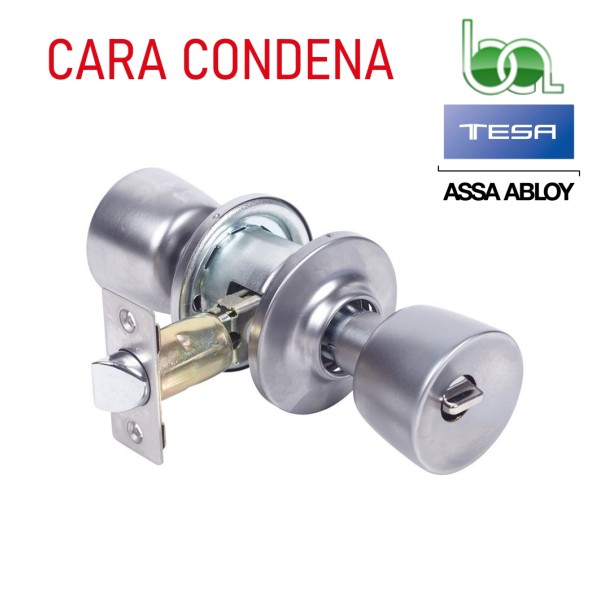 POMO PARA PUERTA TESA TULIPA 2504 CM CROMO MATE PASO CONDENA SIN DESBLOQUEO PARA DORMITORIO O ESTANCIAS PRIVADAS