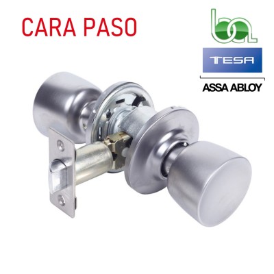 POMO PARA PUERTA TESA TULIPA 2504 CM CROMO MATE PASO CONDENA SIN DESBLOQUEO PARA DORMITORIO O ESTANCIAS PRIVADAS