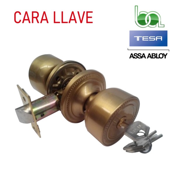POMO PARA PUERTA TESA NOBEL 2800 LM LATÓN MATE LLAVE CONDENA