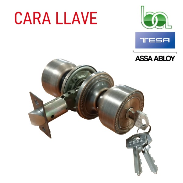 POMO PARA PUERTA TESA NOBEL 2801 BA BRONCE ANTIGUO LLAVE PASO PARA ENTRADA DE PATIO Y TERRAZA PRIVADA