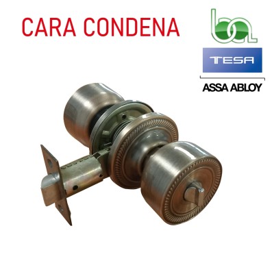 POMO PARA PUERTA TESA NOBEL 2803 BA BRONCE ANTIGUO PASO CONDENA CON DESBLOQUEO PARA BAÑO O DORMITORIO