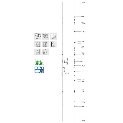 CREMONA GAMA 2300-3D25 4927099 WINKHAUS COTA VARIABLE AGUJA 25MM PARA CILINDRO