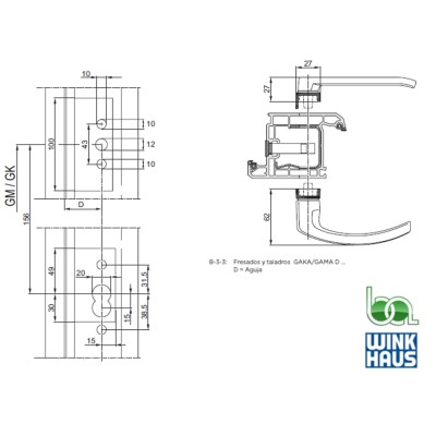 CREMONA GAMA 2300-3D25 4927099 WINKHAUS COTA VARIABLE AGUJA 25MM PARA CILINDRO
