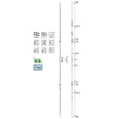 CREMONA GAM. 1800-2.D25 4933319 WINKHAUS COTA VARIABLE AGUJA 25MM