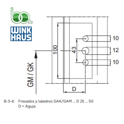 CREMONA GAM.2300-3 D25 4938167 WINKHAUS COTA VARIABLE AGUJA 25MM