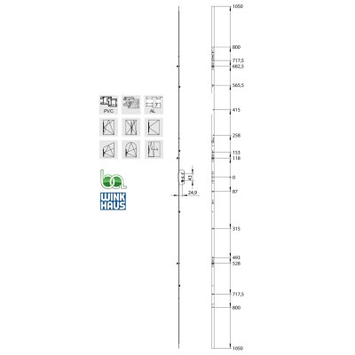 CREMONA GAM.2300-3 D25 4938167 WINKHAUS COTA VARIABLE AGUJA 25MM