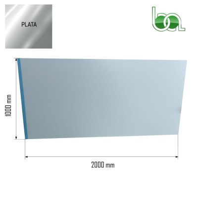 CHAPA LISA DE ALUMINIO PLATA DOS CARAS 2000X1000X1 MM