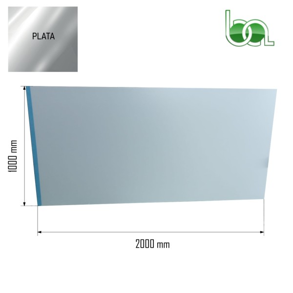 CHAPA 2000X1000X1 MM LISA DE ALUMINIO PLATA DOS CARAS