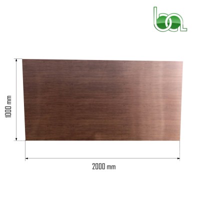 CHAPA LISA DE ALUMINIO NOGAL VETEADO LACADO IMITACION MADERA UNA CARA 2000X1000X0,8 MM