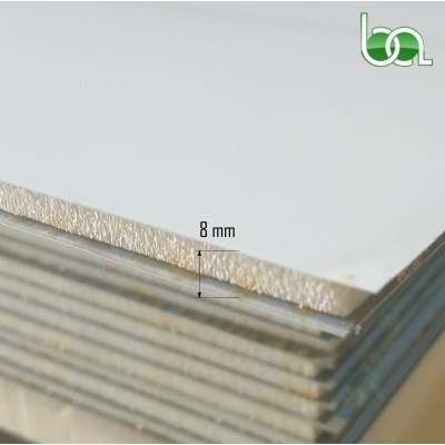 PANEL SANDWICH 2000x1000x8 MM LISO DE ALUMINIO BLANCO LACADO DOS CARAS