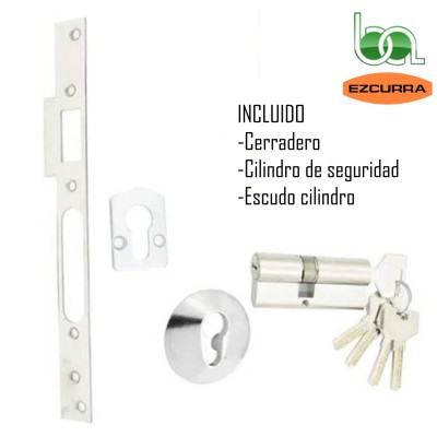 CERRADURA SEGURIDAD DE EMBUTIR 4 TETONES Y PICAPORTE CROMO 700B EZCURRA