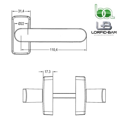 JUEGO DE MANILLA RECUPERABLE PARA PUERTAS MOD.F214 LORFID