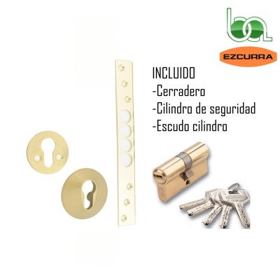 CERRADURA SEGURIDAD DE EMBUTIR 4 TETONES LATON 701B EZCURRA ACCESORIOS
